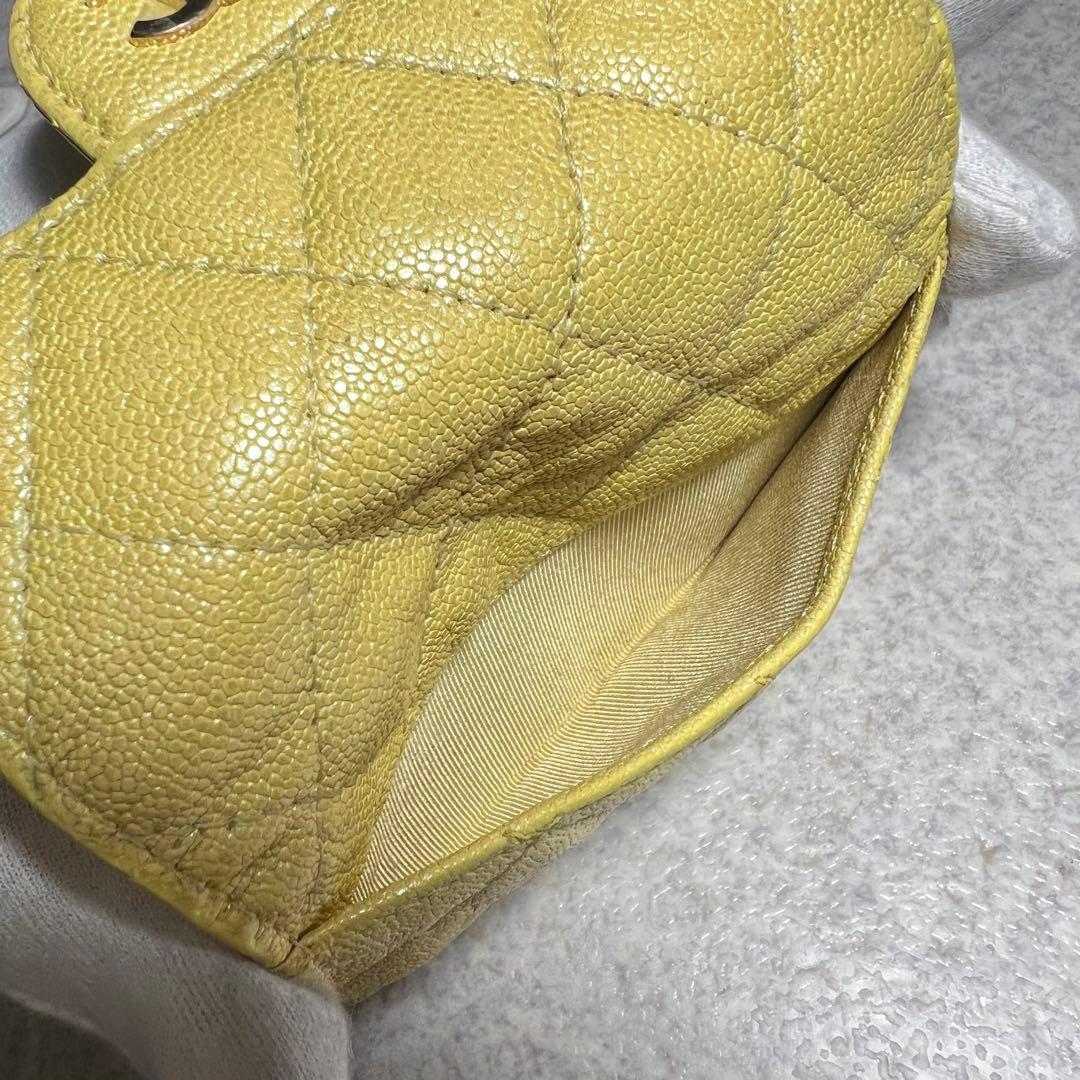 CHANEL イエロー キーケース マトラッセ4連&リング付