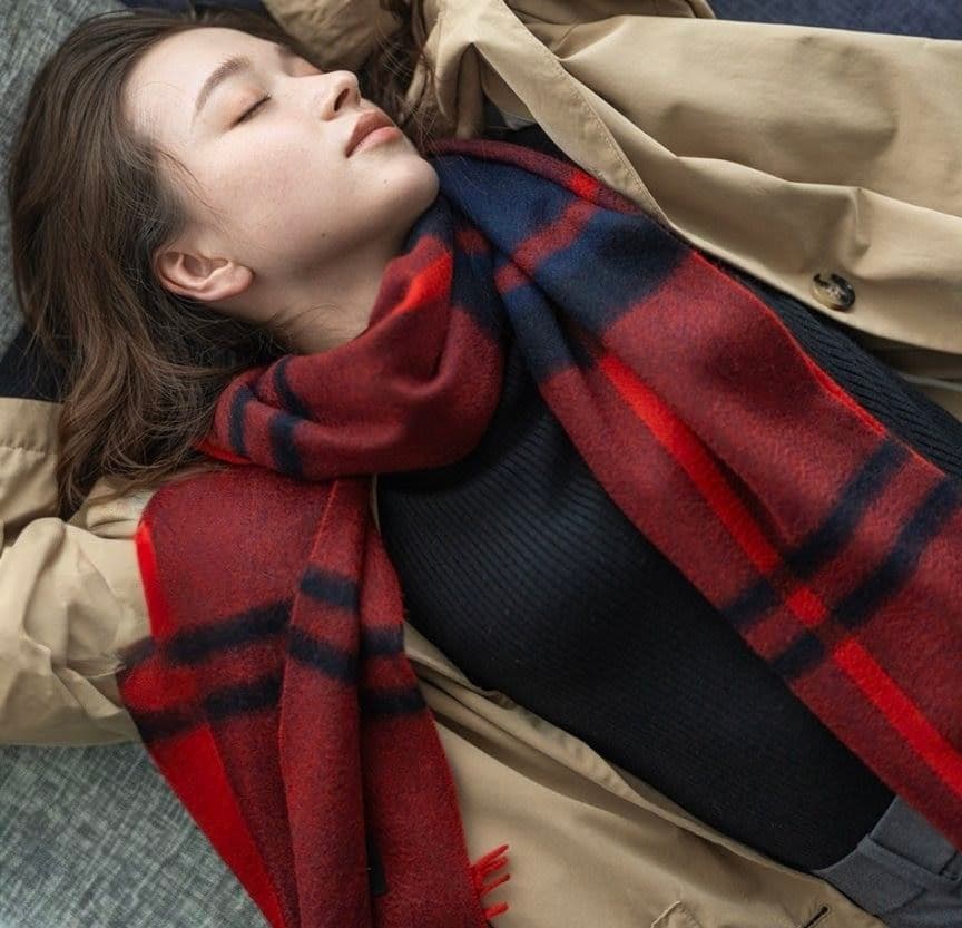 タグ付新品　arcadiarca 大判ストール　マフラー　ピュアカシミヤ100%