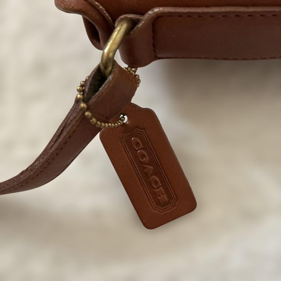 オールドコーチ ブラウンレザー ショルダーバッグ ターンロック 9948