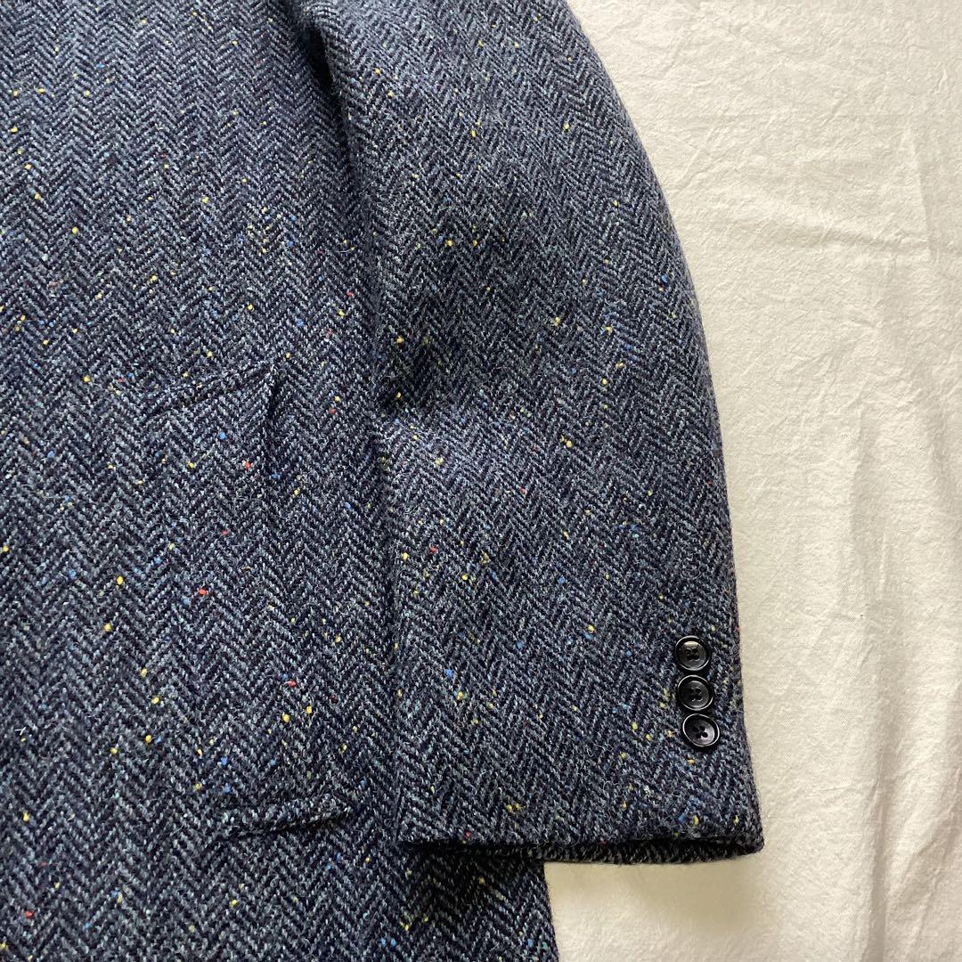 Harris Tweed ハリスツイード バルマカーンコート ネイビー系 LL
