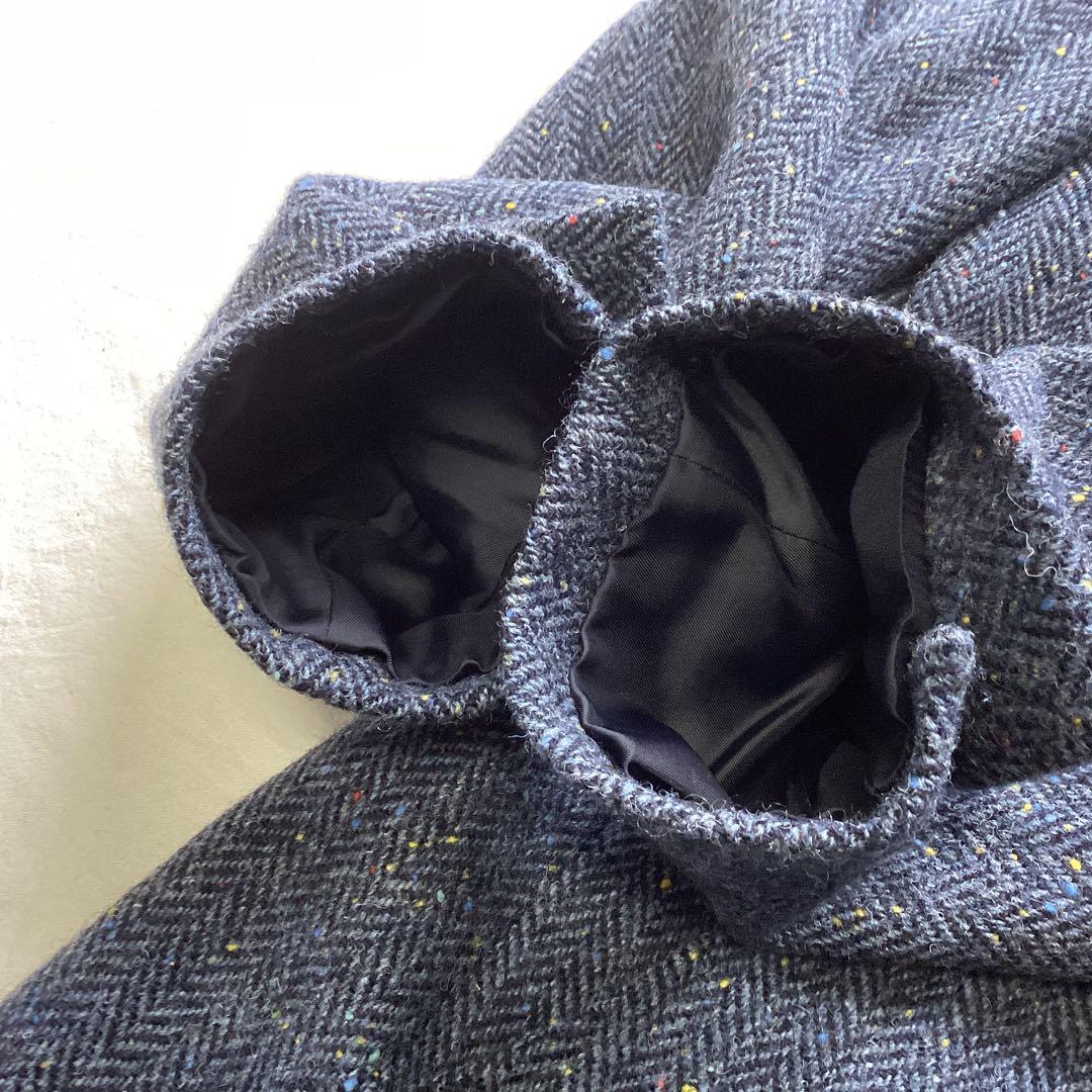 Harris Tweed ハリスツイード バルマカーンコート ネイビー系 LL