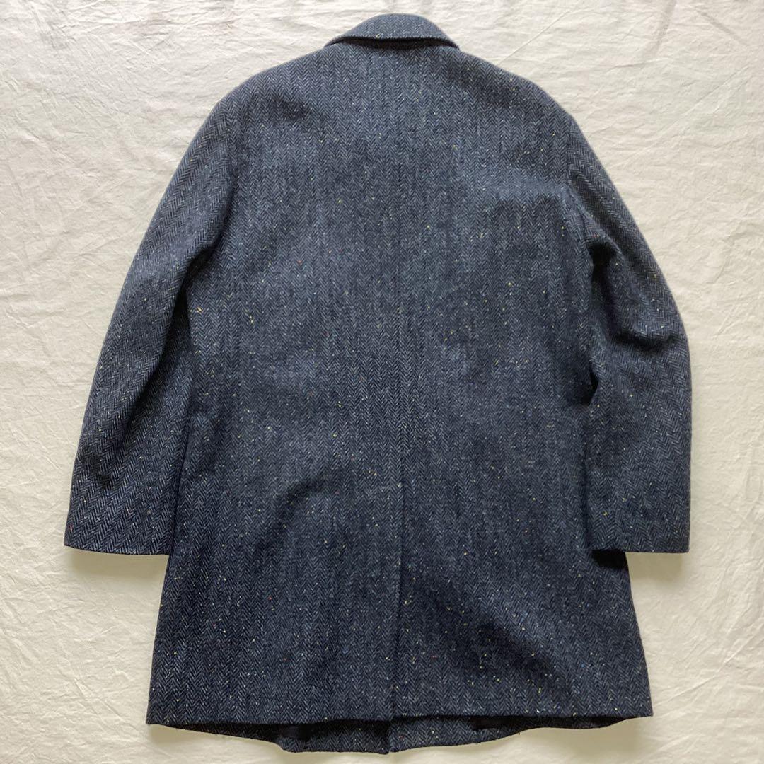 Harris Tweed ハリスツイード バルマカーンコート ネイビー系 LL