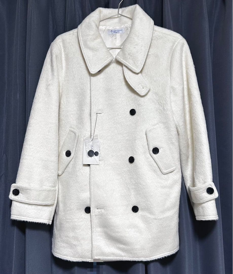 Smyeon ミドルシャギーコート ホワイト