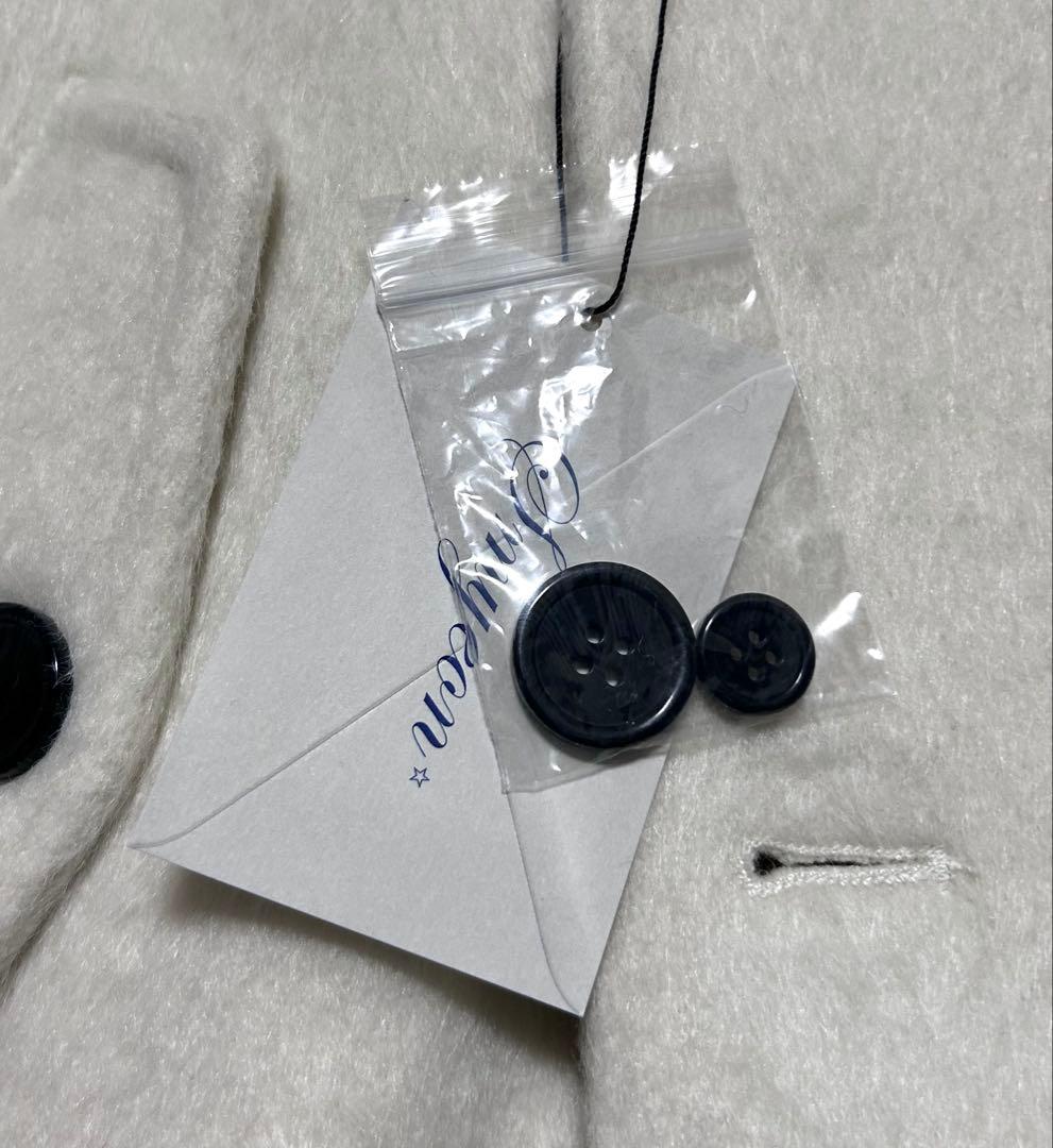 Smyeon ミドルシャギーコート ホワイト