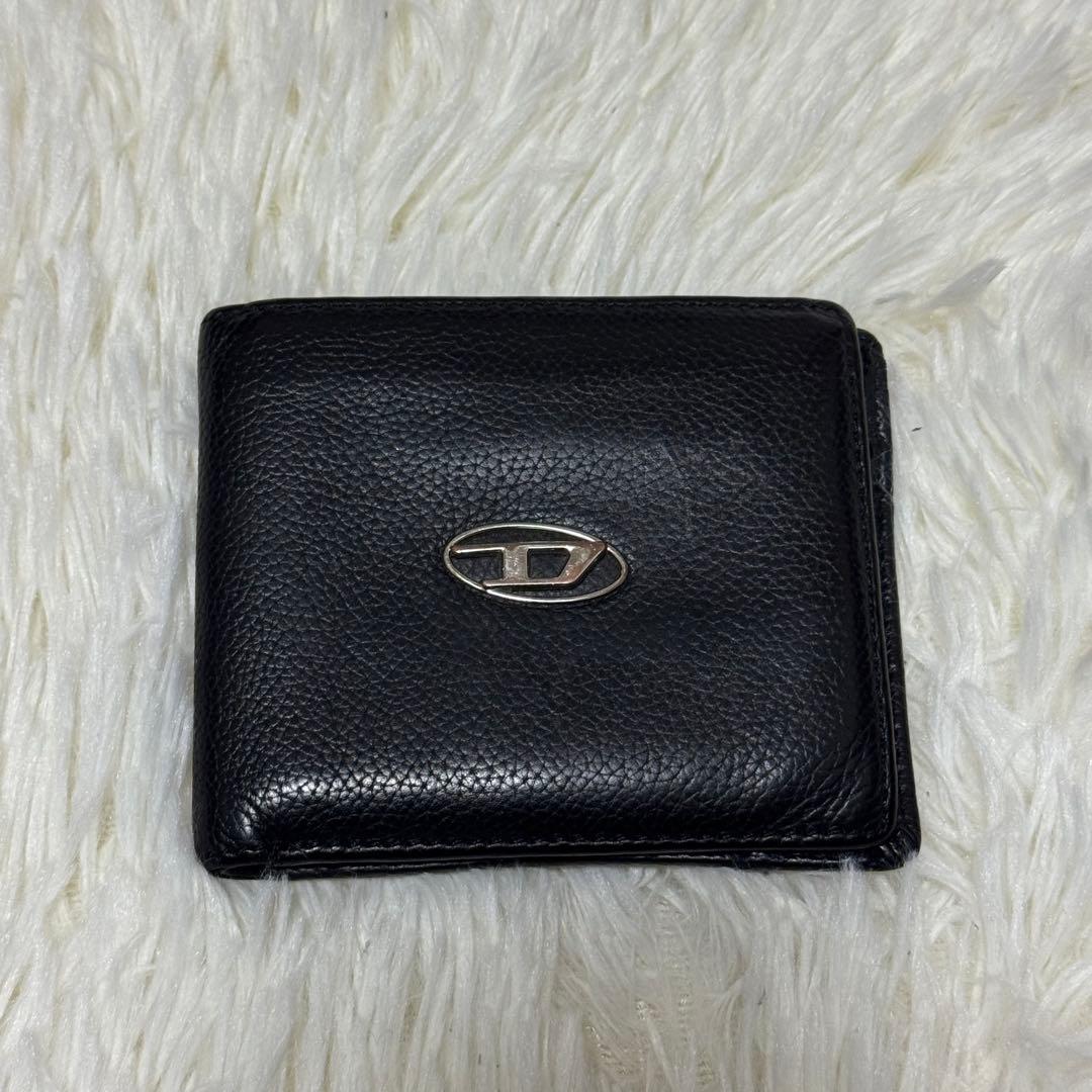 DIESEL 二つ折り財布　レザー　ブラック