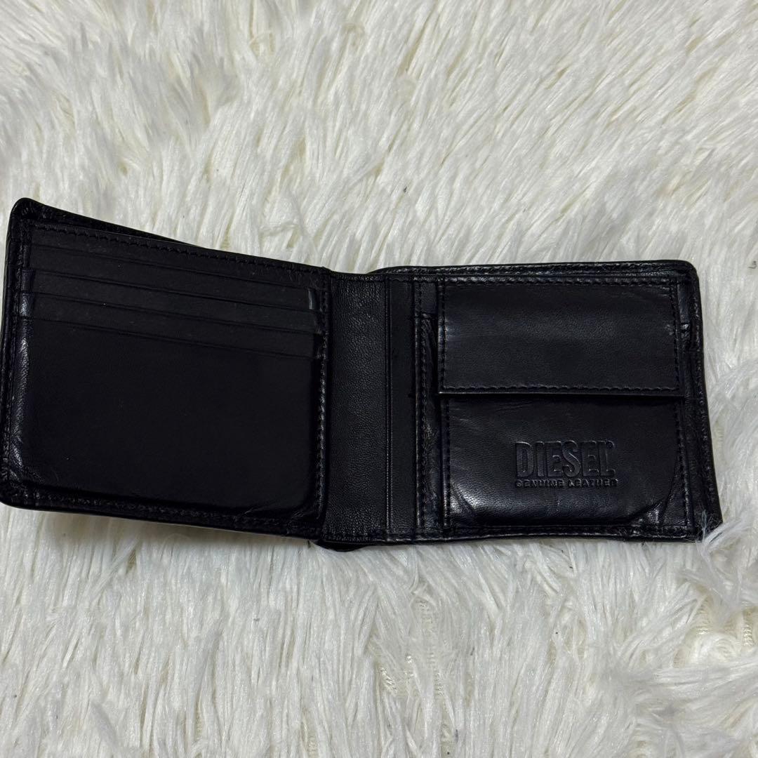 DIESEL 二つ折り財布　レザー　ブラック