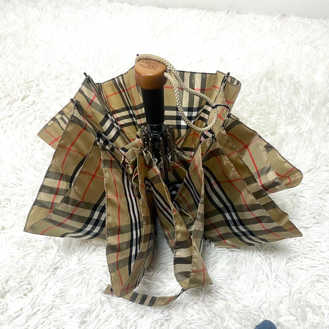 美品　BURBERRY チェック柄 イギリス製　折りたたみ傘