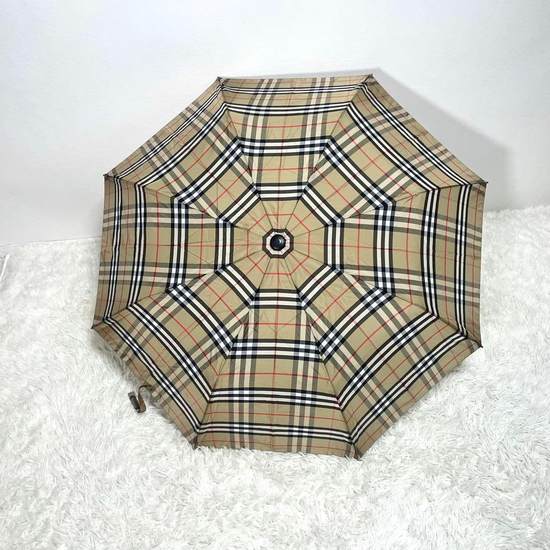 美品　BURBERRY チェック柄 イギリス製　折りたたみ傘