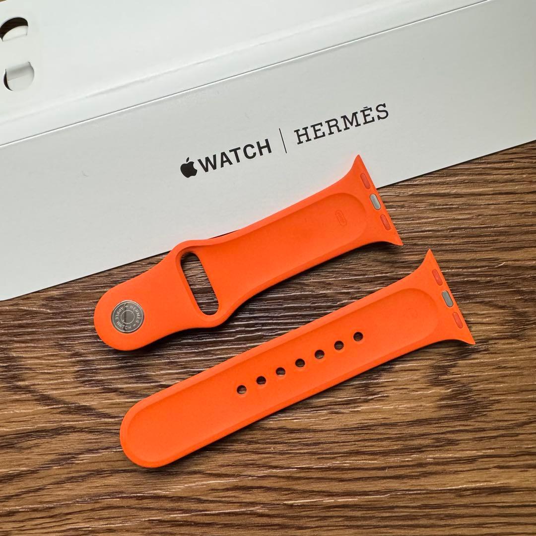 2492 Apple Watch エルメス　オレンジ　スポーツバンド　ラバー
