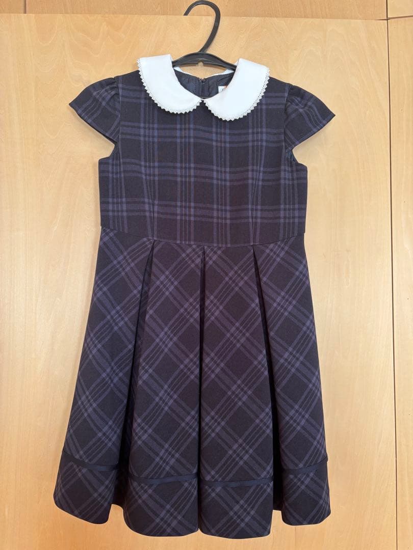 【美品】CHOPIN 格子柄アンサンブル ワンピース 120