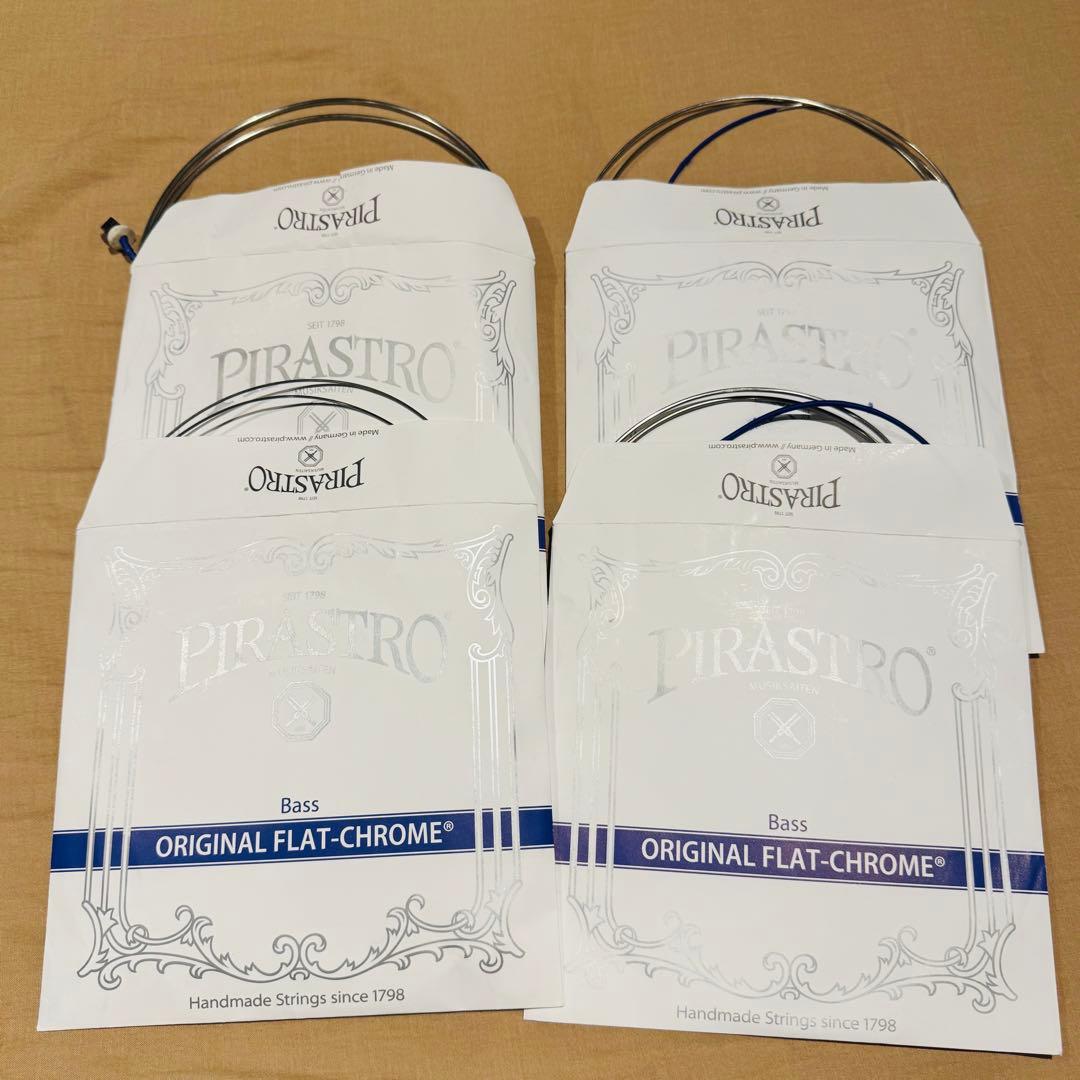 ピラストロ オリジナルフラットクロム コントラバス中古弦 GDAEセット