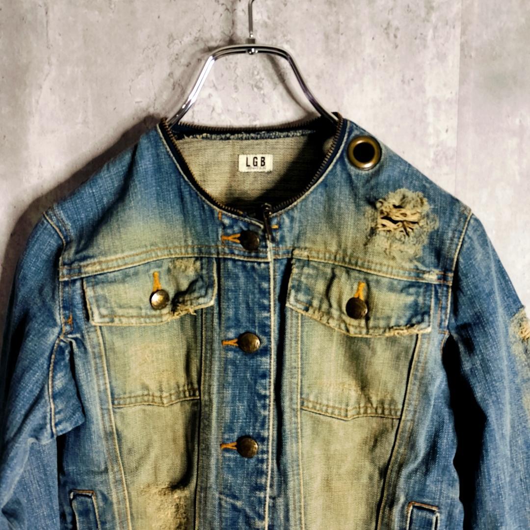【 00s・y2k】ルグランブルー 破壊加工 デタッチャブル襟 Gジャン 1