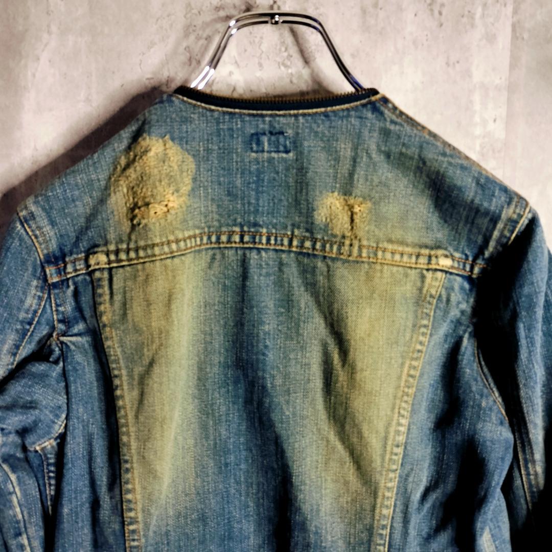【 00s・y2k】ルグランブルー 破壊加工 デタッチャブル襟 Gジャン 1