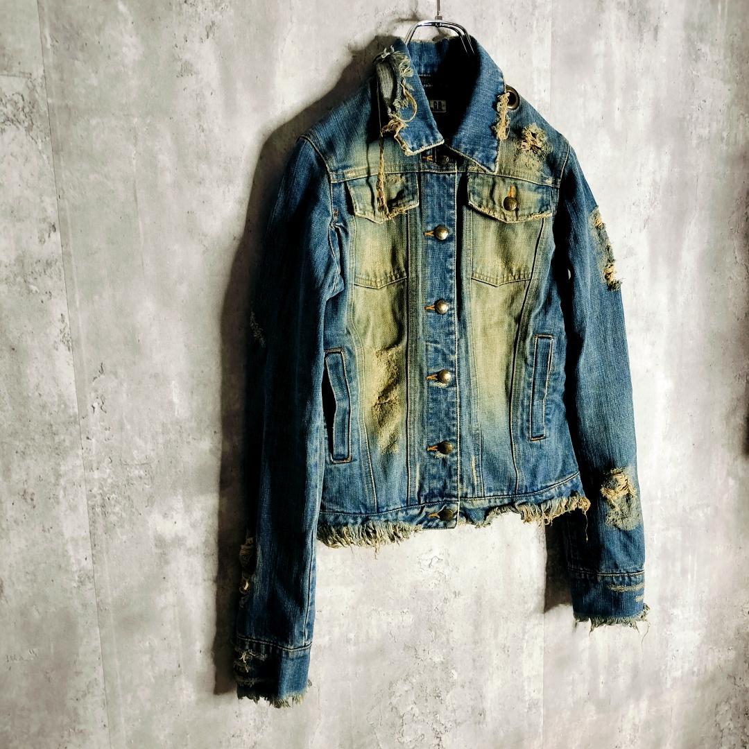 【 00s・y2k】ルグランブルー 破壊加工 デタッチャブル襟 Gジャン 1