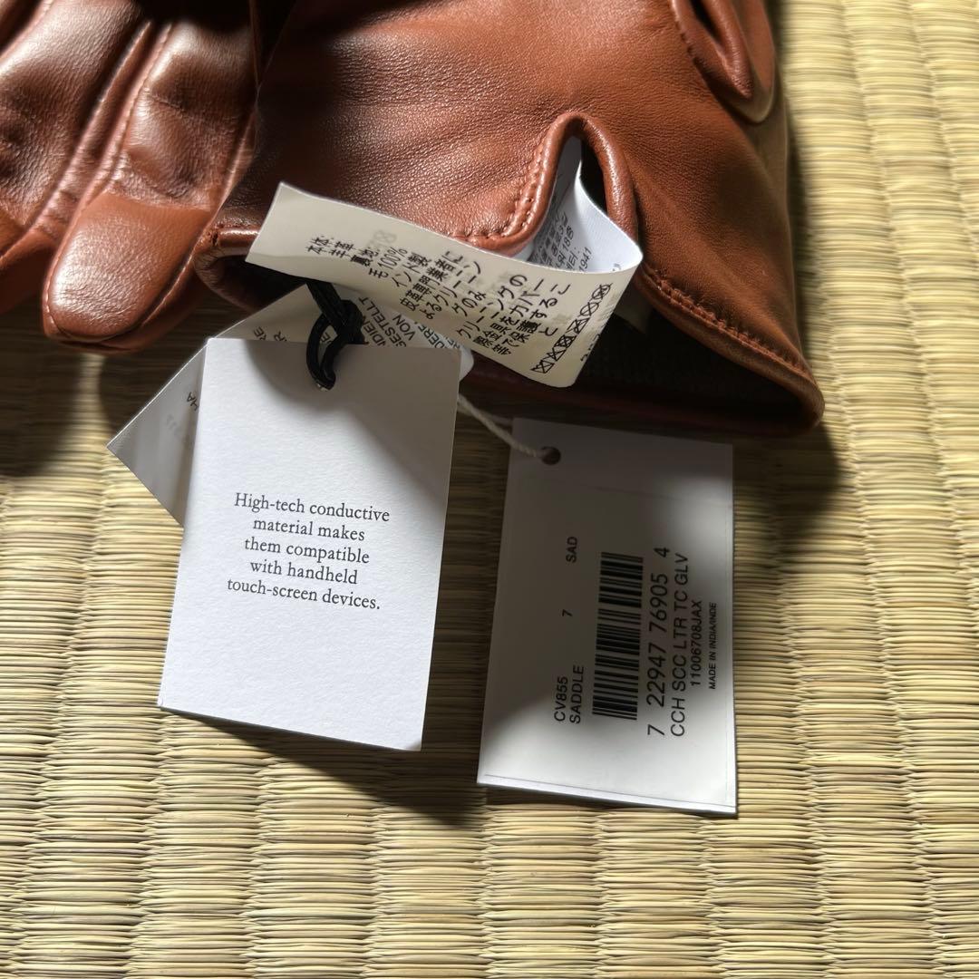 未使用　COACH ブラウン レザー手袋　テックグローブ
