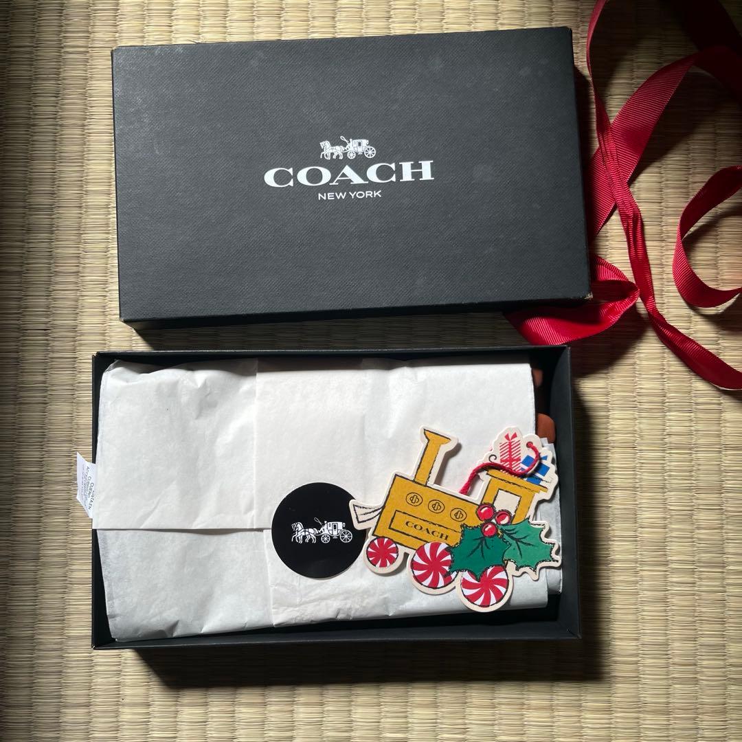 未使用　COACH ブラウン レザー手袋　テックグローブ