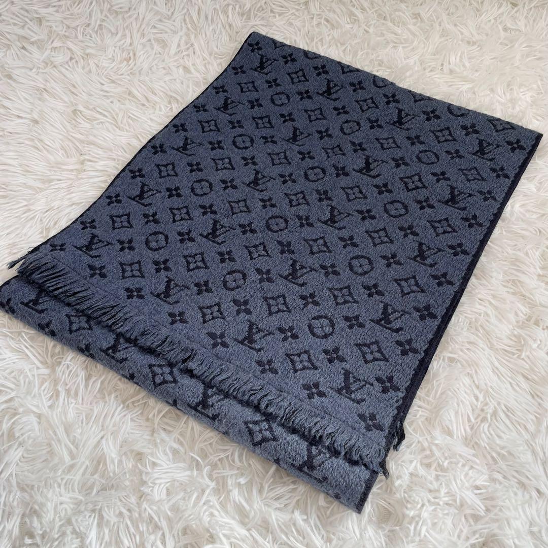 ルイヴィトン マフラー モノグラム　クラシック ブルーマリーヌ