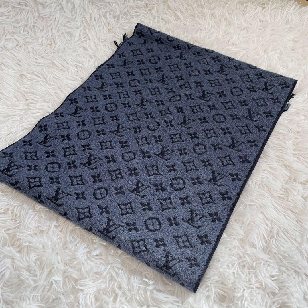 ルイヴィトン マフラー モノグラム　クラシック ブルーマリーヌ