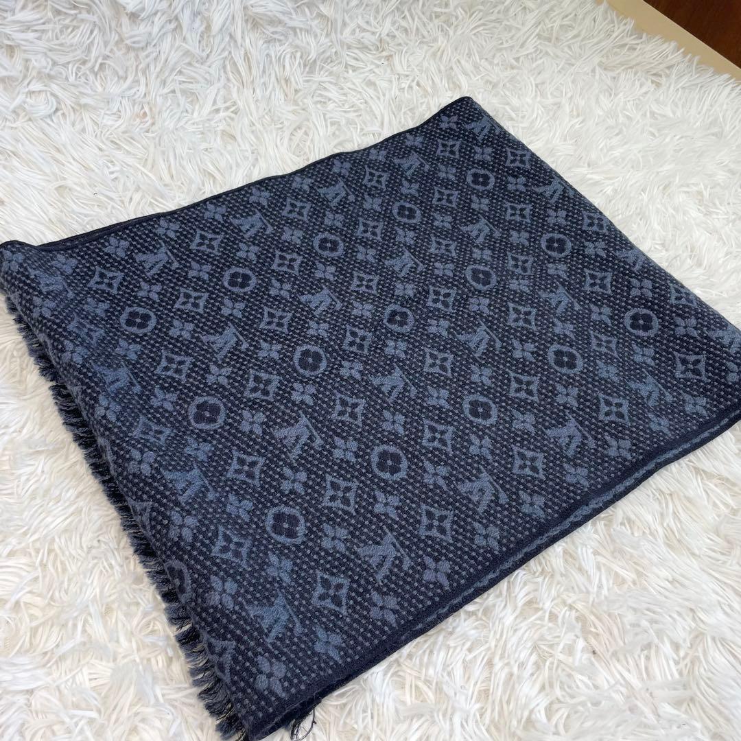 ルイヴィトン マフラー モノグラム　クラシック ブルーマリーヌ