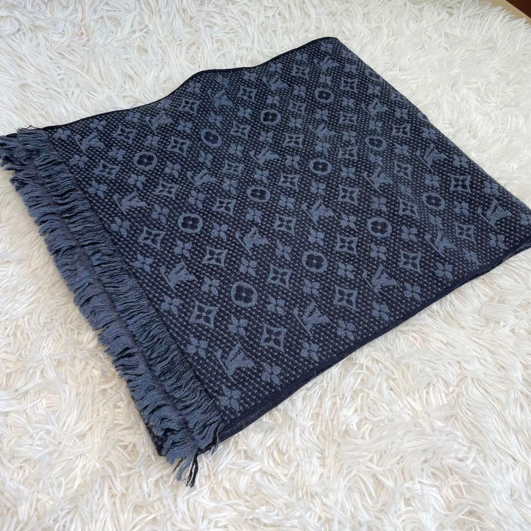 ルイヴィトン マフラー モノグラム　クラシック ブルーマリーヌ