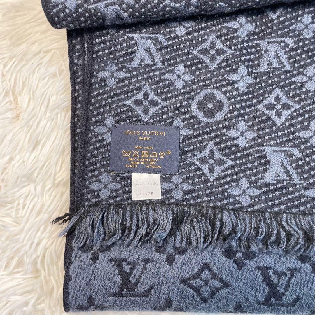 ルイヴィトン マフラー モノグラム　クラシック ブルーマリーヌ