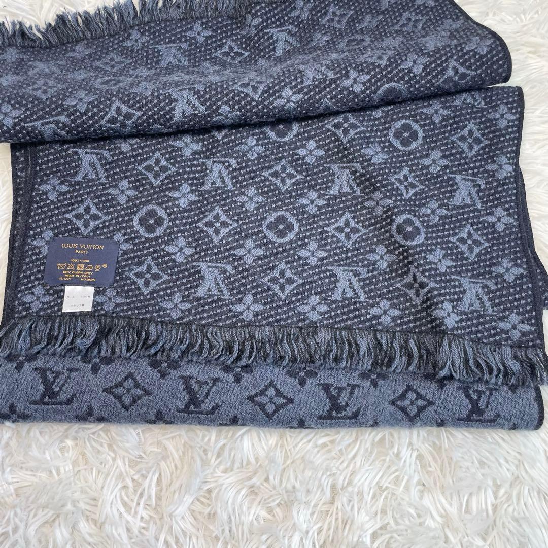 ルイヴィトン マフラー モノグラム　クラシック ブルーマリーヌ