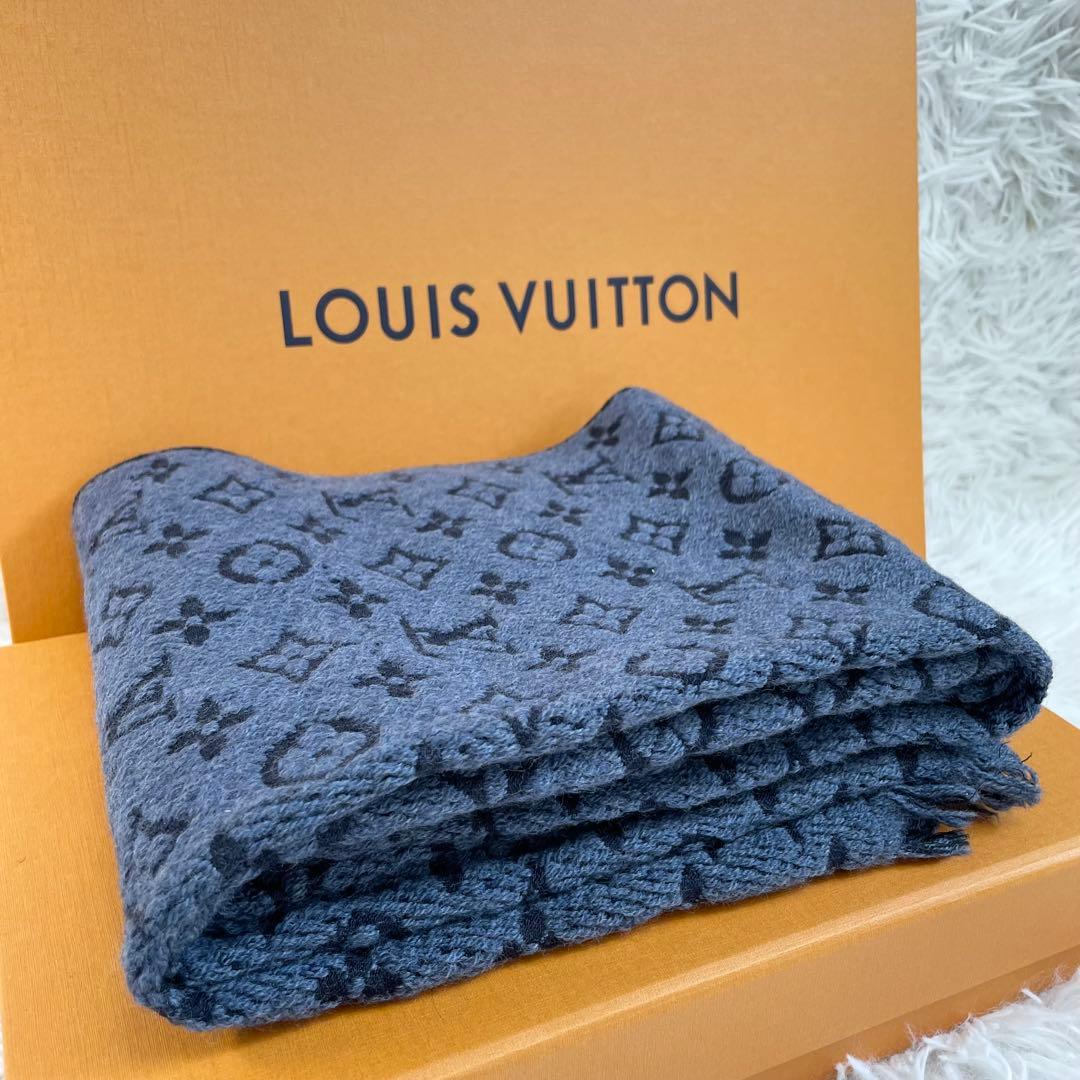 ルイヴィトン マフラー モノグラム　クラシック ブルーマリーヌ