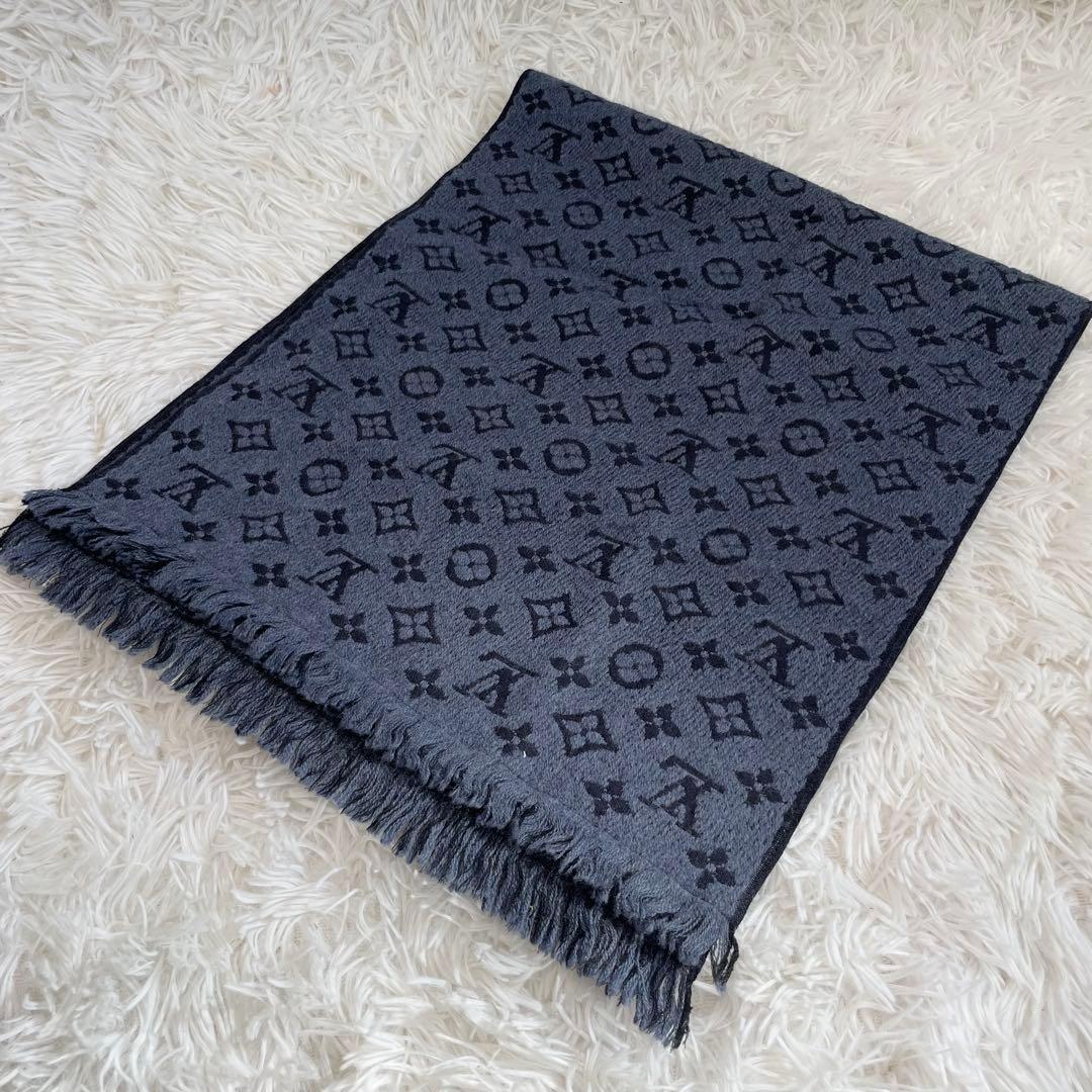 ルイヴィトン マフラー モノグラム　クラシック ブルーマリーヌ