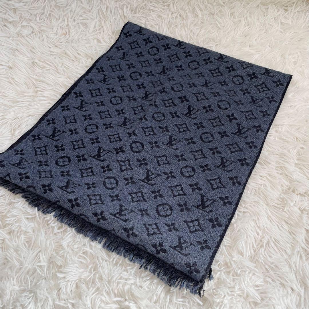 ルイヴィトン マフラー モノグラム　クラシック ブルーマリーヌ