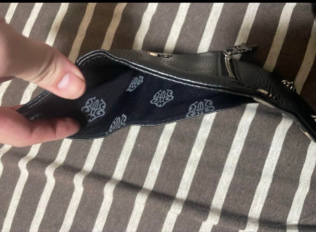 ブラックレザー コンパクト財布