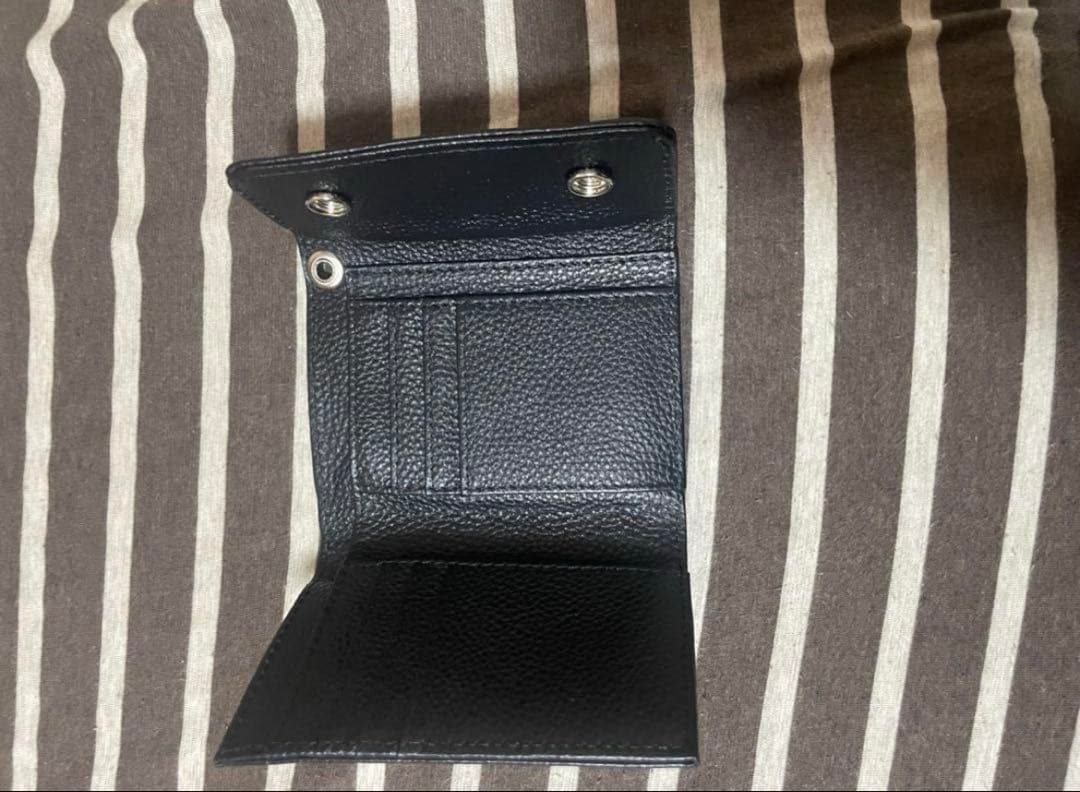 ブラックレザー コンパクト財布