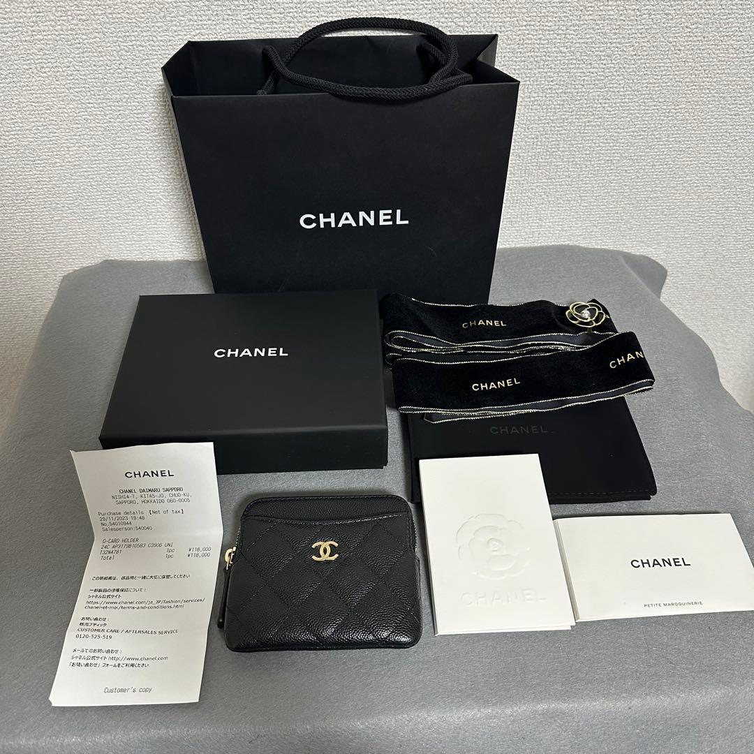 ほぼ未使用CHANEL キャビアスキン　マトラッセ　ケース