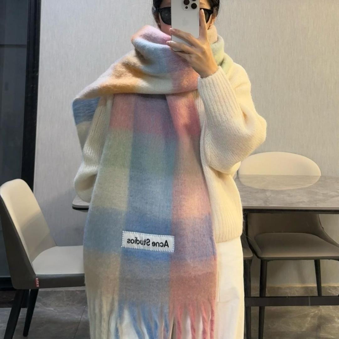 新品未使用　Acne Studios モヘアチェックスカーフ　マフラー