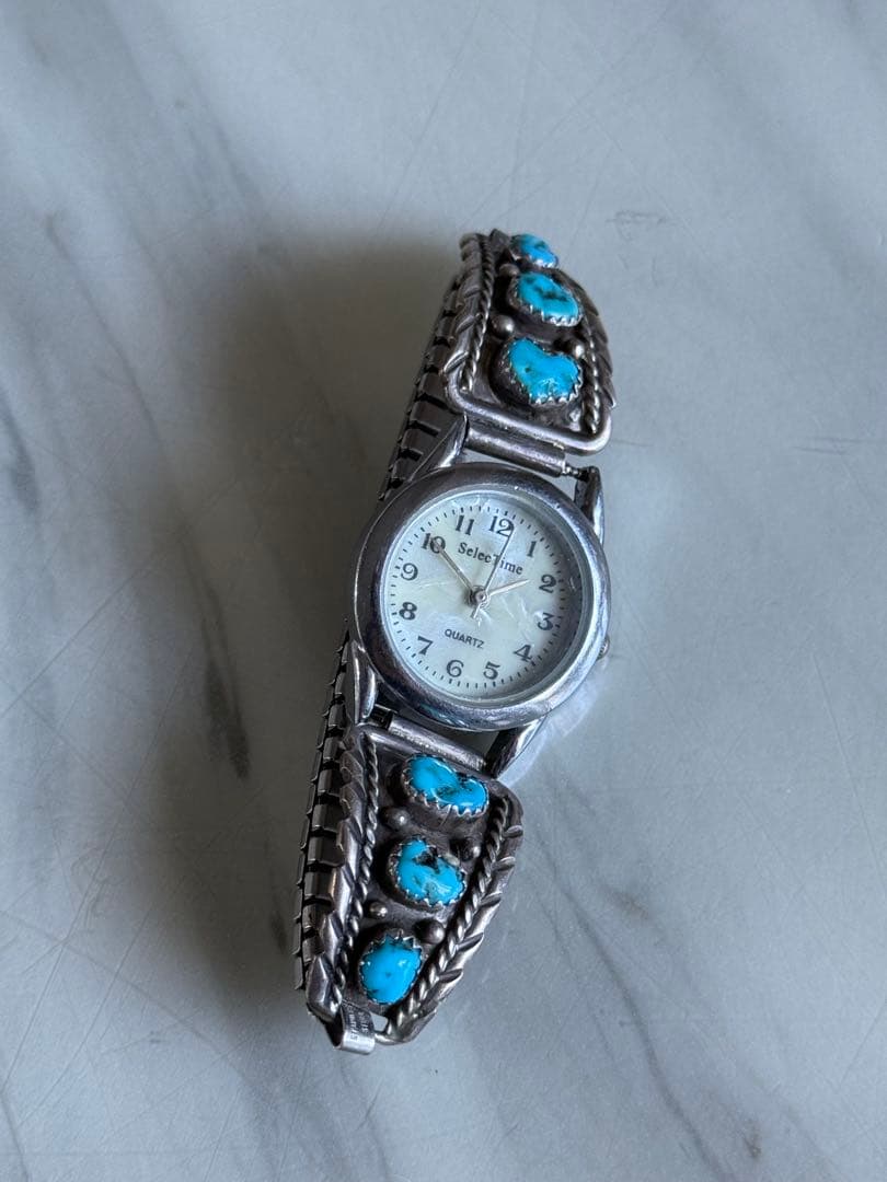 美品おしゃれターコイズ シルバー 腕時計