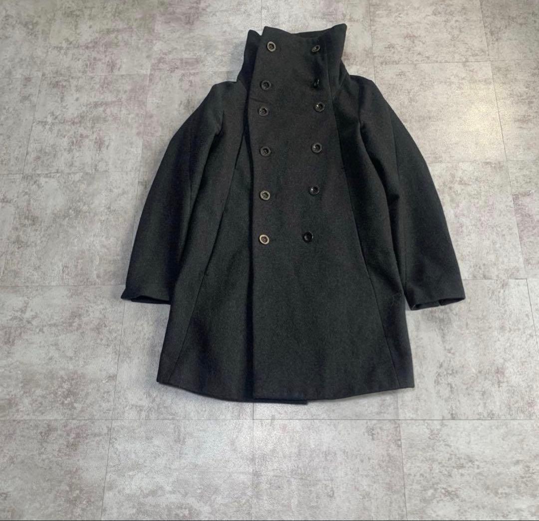 変形 コート　The Viridi-anne highneck woolcoat