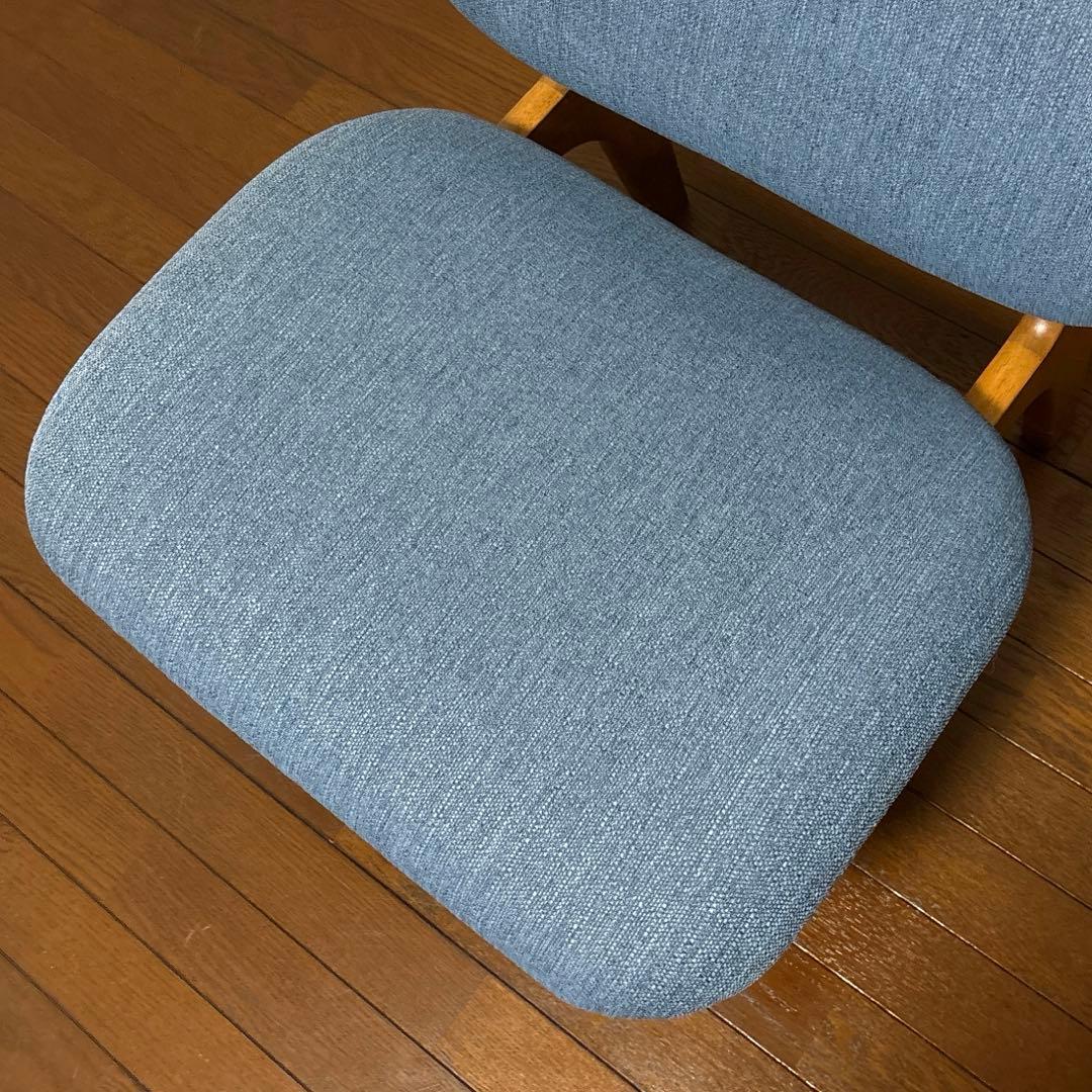 【美品】ニトリ リラックスワイドチェア ブルー