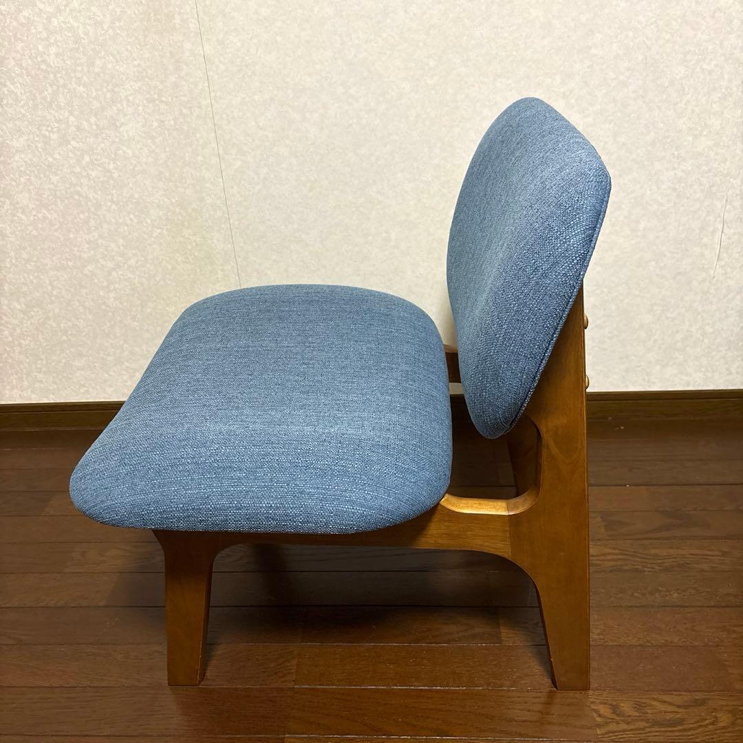 【美品】ニトリ リラックスワイドチェア ブルー