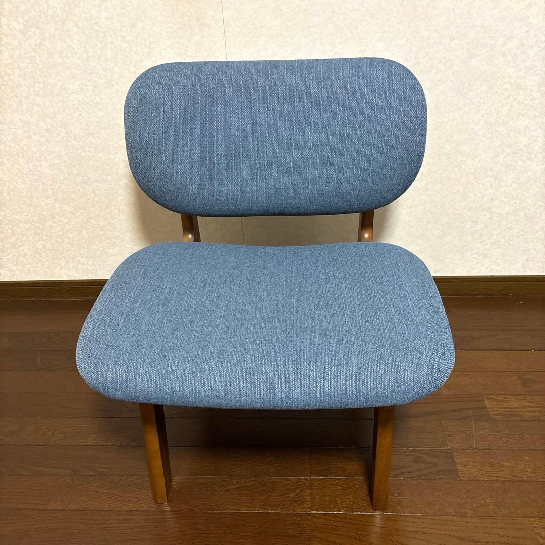 【美品】ニトリ リラックスワイドチェア ブルー