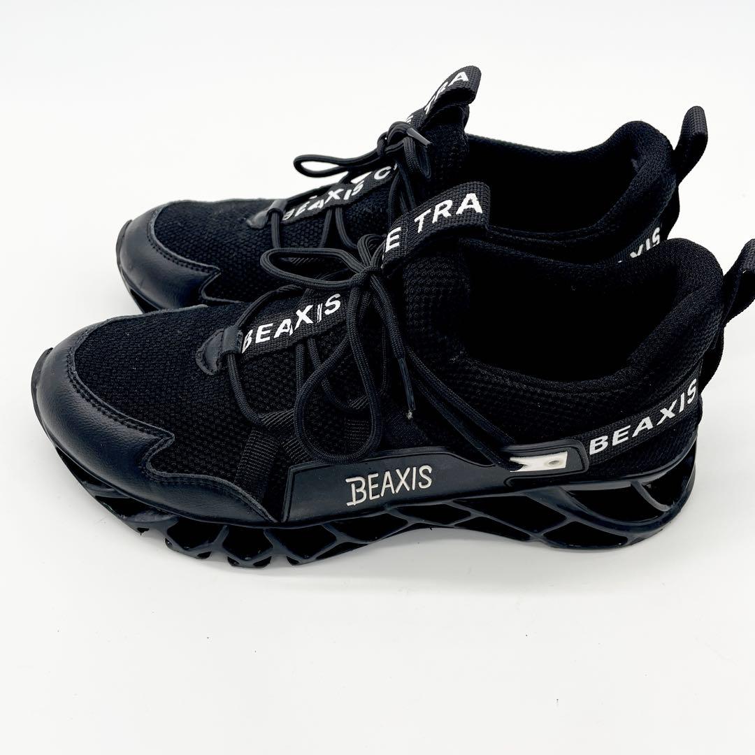 BEAXIS スニーカー ブラック 厚底 メッシュ 25cm スポーツ