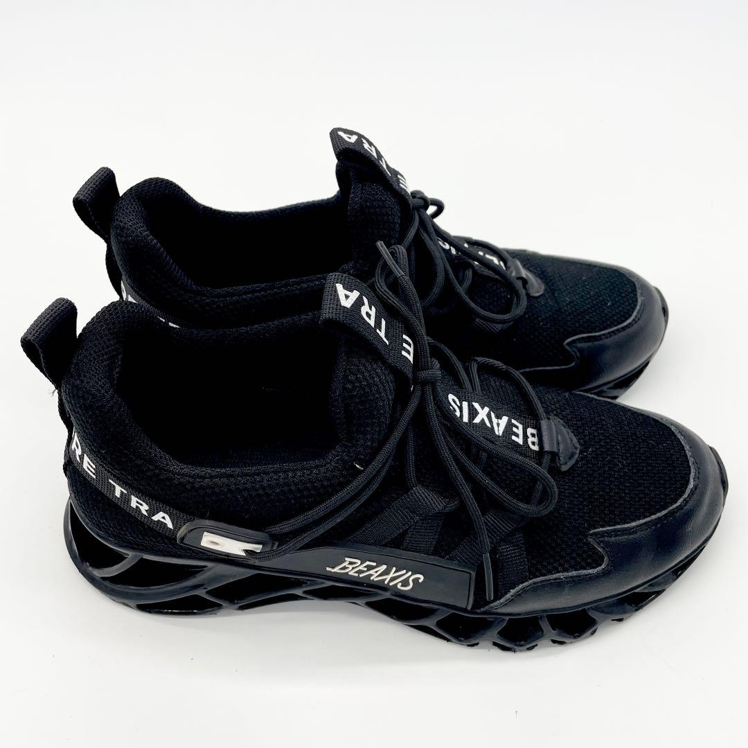 BEAXIS スニーカー ブラック 厚底 メッシュ 25cm スポーツ