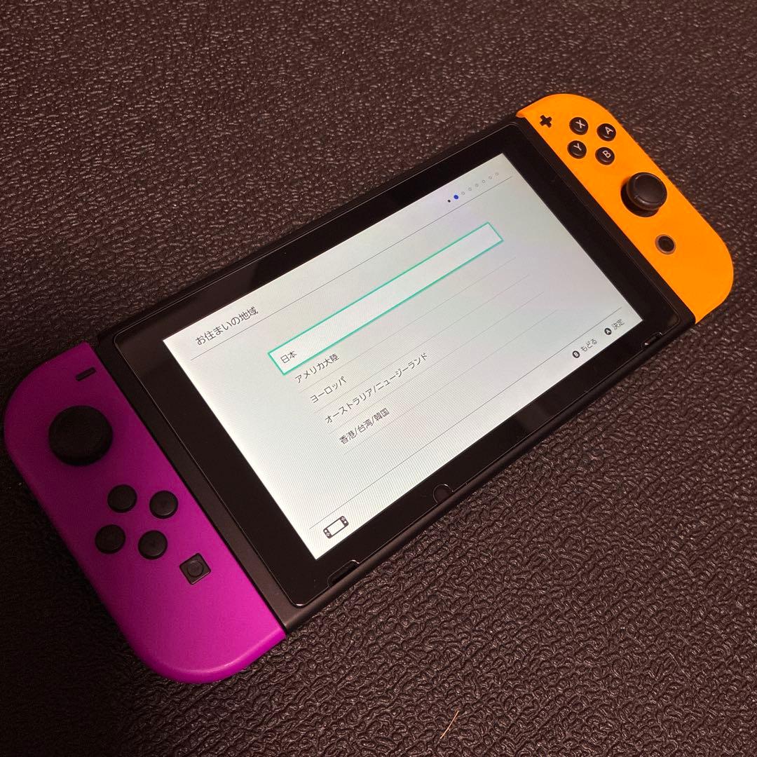 【美品】バッテリー強化版 Nintendo Switch 本体 保護フィルム付