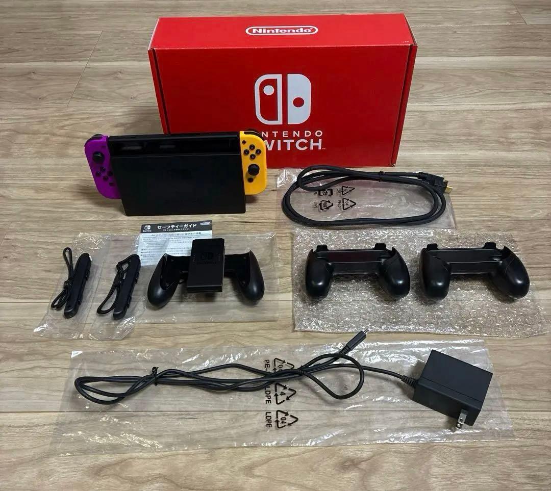 【美品】バッテリー強化版 Nintendo Switch 本体 保護フィルム付