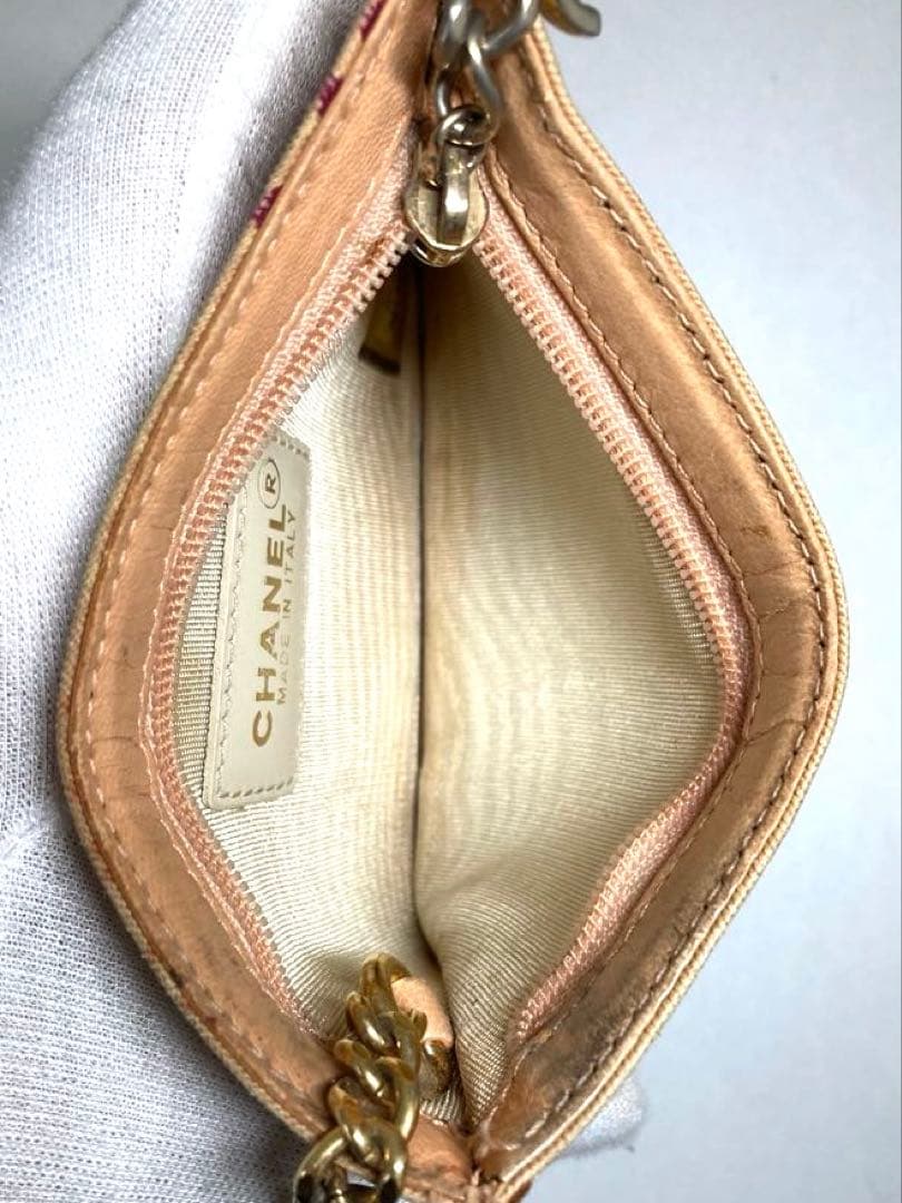シャネル　キャンバス　キーリング付き　ケース　カードケース　箱付き