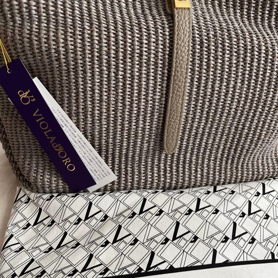 タグ付き新品❣️VIOLAd'ORO ラフィア調ハンドバッグ　SANDRO