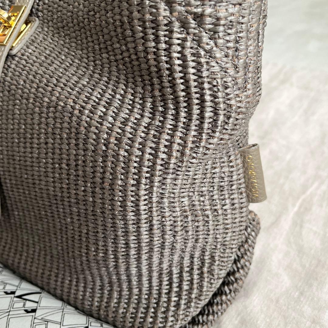 タグ付き新品❣️VIOLAd'ORO ラフィア調ハンドバッグ　SANDRO