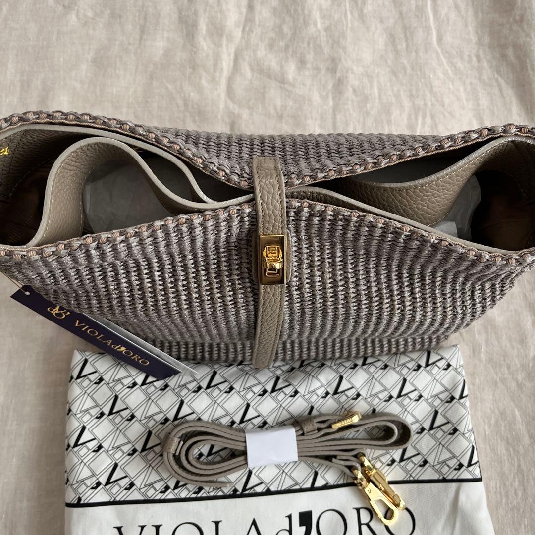 タグ付き新品❣️VIOLAd'ORO ラフィア調ハンドバッグ　SANDRO