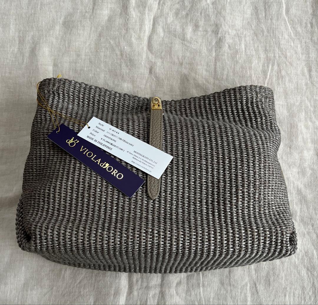 タグ付き新品❣️VIOLAd'ORO ラフィア調ハンドバッグ　SANDRO