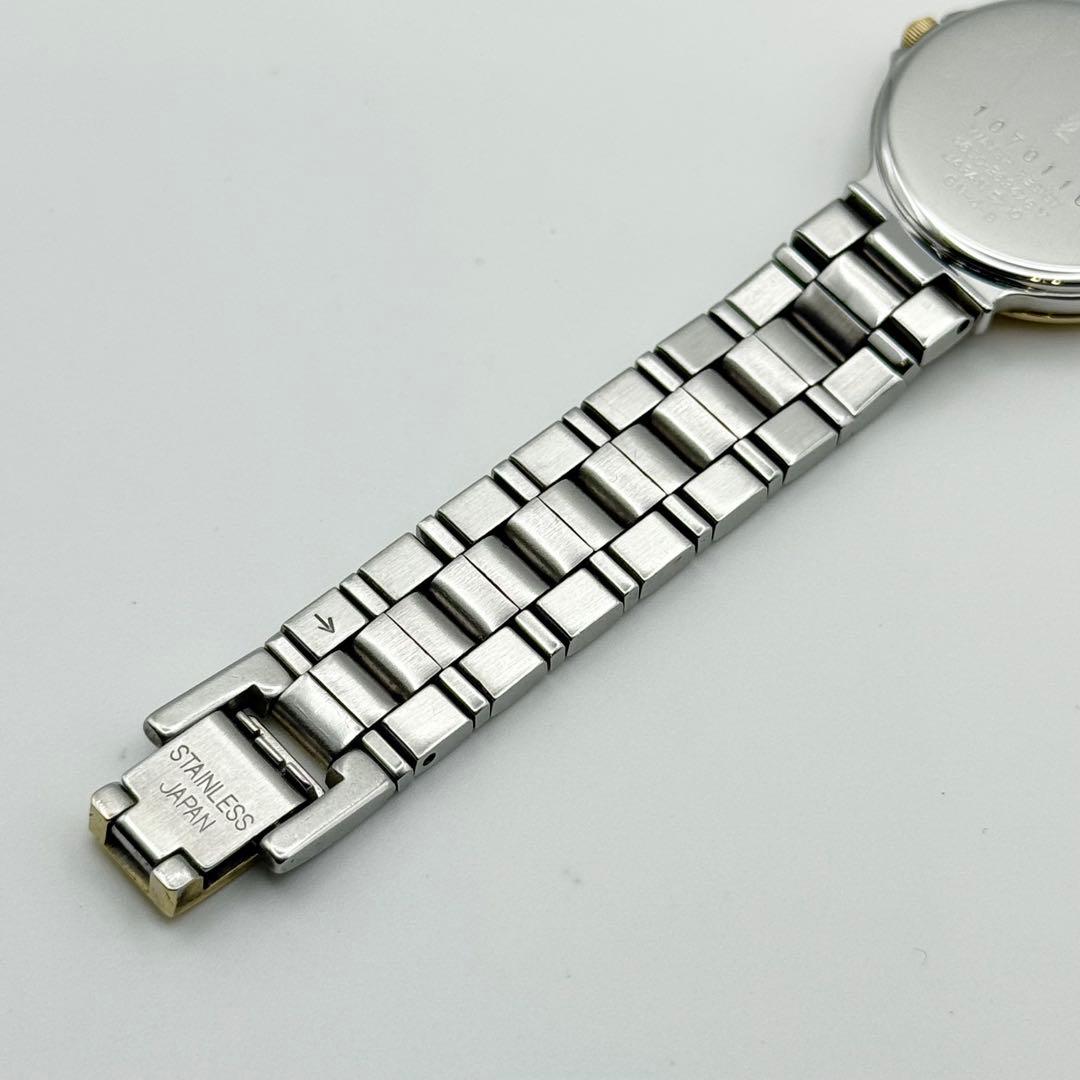 ✨新品電池・稼働✨ サンローラン 腕時計 クォーツ ラウンド コンビ 三針時計