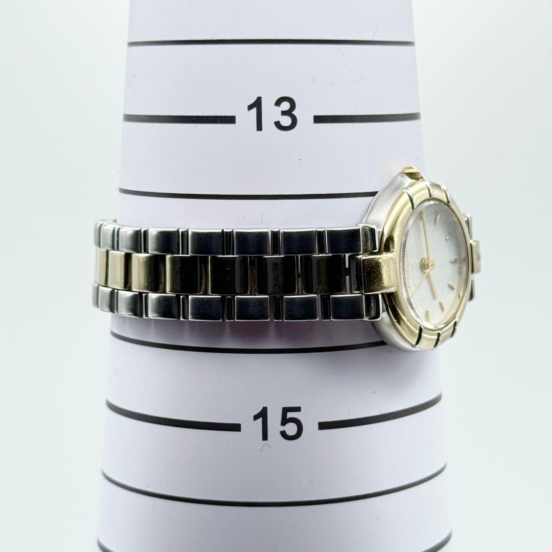 ✨新品電池・稼働✨ サンローラン 腕時計 クォーツ ラウンド コンビ 三針時計