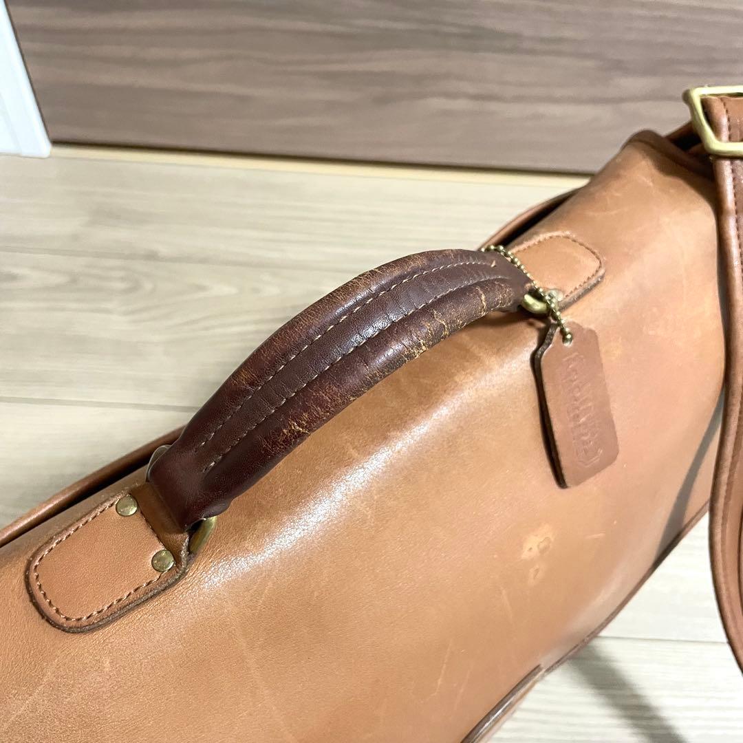 バッグ COACH Vintage Leather Brown Shoulder Bag
